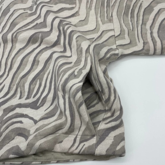 SWEATY BETTY Essentials Hoodie Womens Size M Tan Zebra Boxy Cropped Terry Lined - Picture 5 of 7